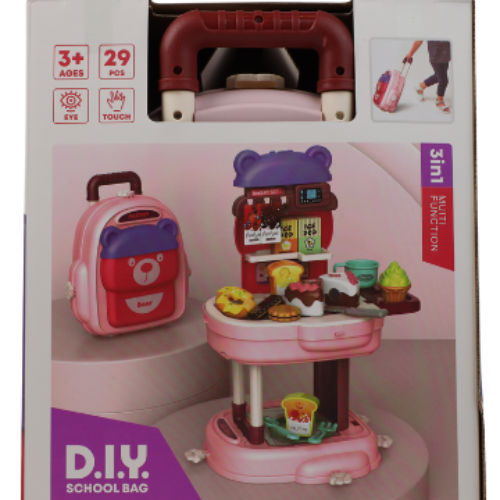 3-in-1 Pastry Play Set Backpack – DIY School Bag Bakery Toy (29 pcs)