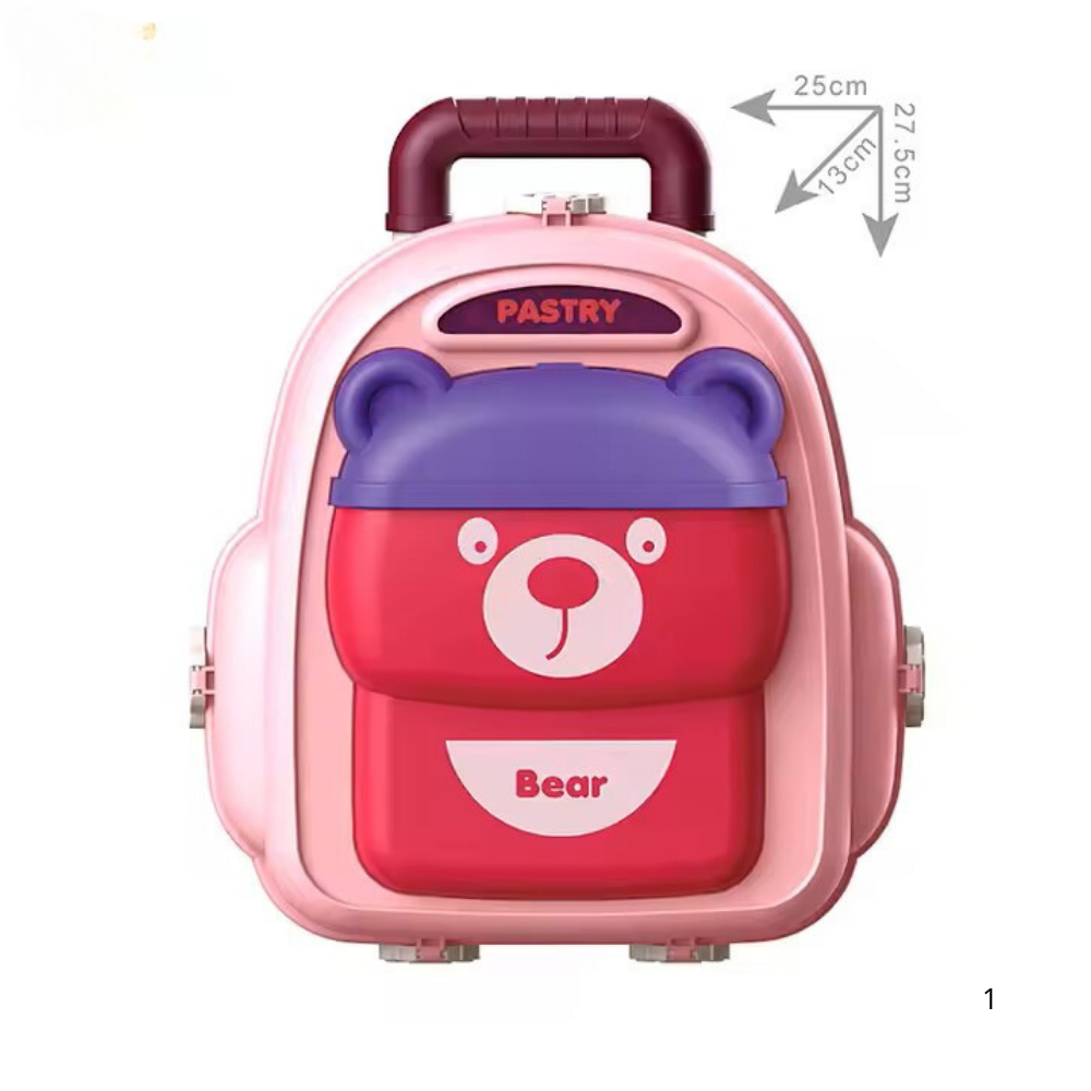 3-in-1 Pastry Play Set Backpack – DIY School Bag Bakery Toy (29 pcs)