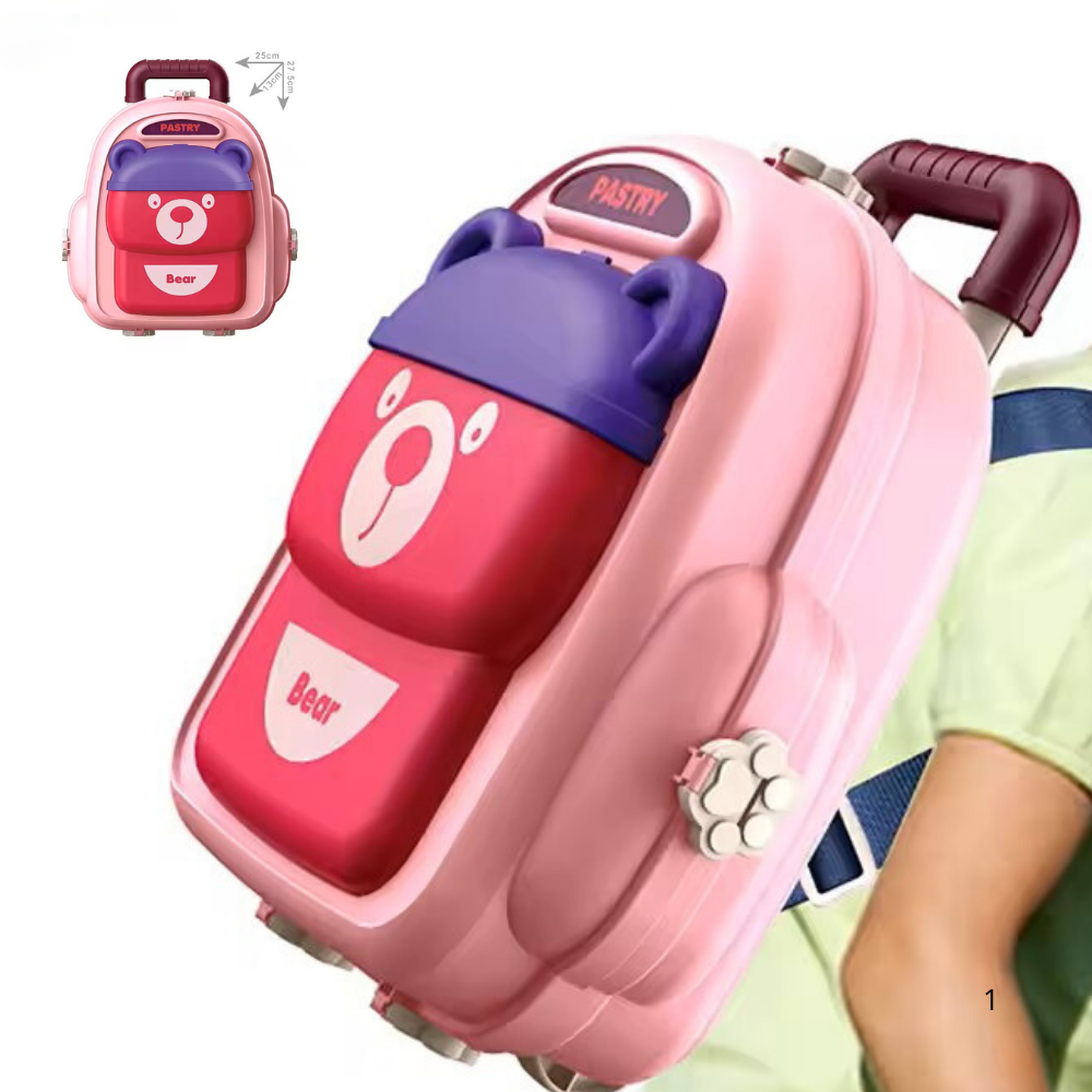 3-in-1 Pastry Play Set Backpack – DIY School Bag Bakery Toy (29 pcs)