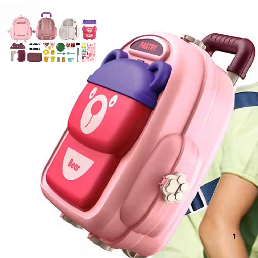 3-in-1 Pastry Play Set Backpack – DIY School Bag Bakery Toy (29 pcs)