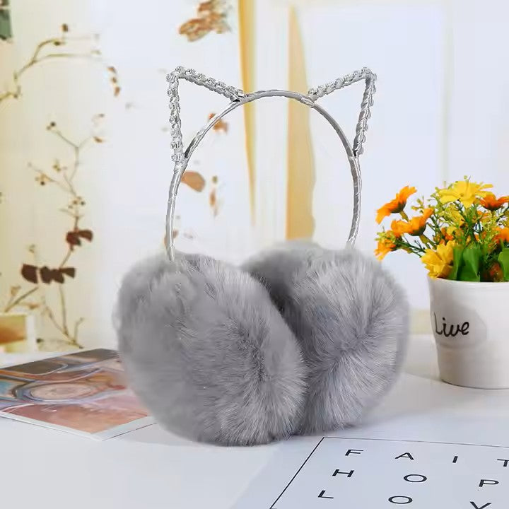 "Cat Ear Fluffy Earmuffs – Stylish, Warm & Adorable Winter Accessory" This title highlights the fashionable cat-ear design, **cozy warmth, and **cute aesthetic to a