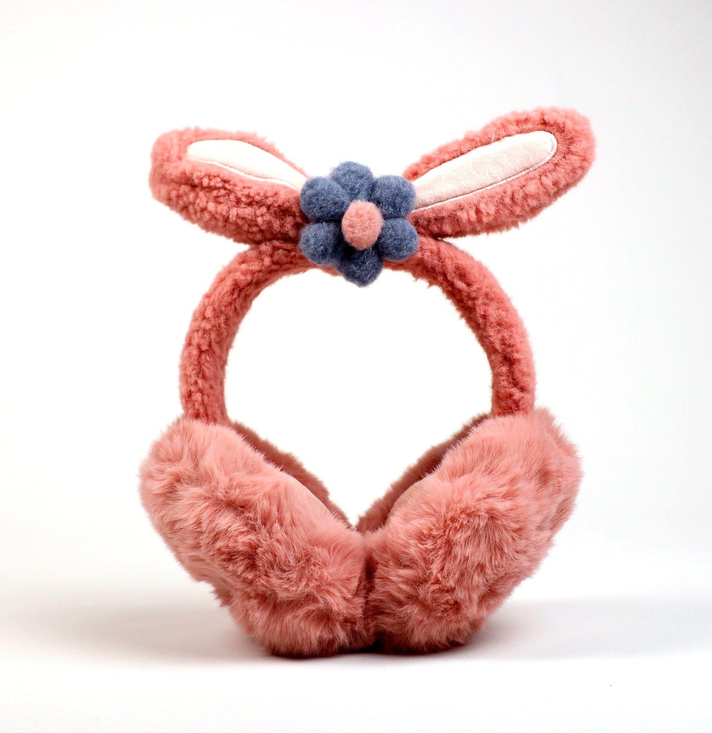 Fluffy bunny ear earmuffs - warm and adorable for winter🐰